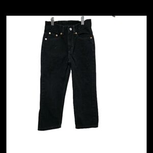 BOYS LEVI'S BLACK 550 REGULAR LOOSE FIT COTTON STRAIGHT JEANS SIZE 6R